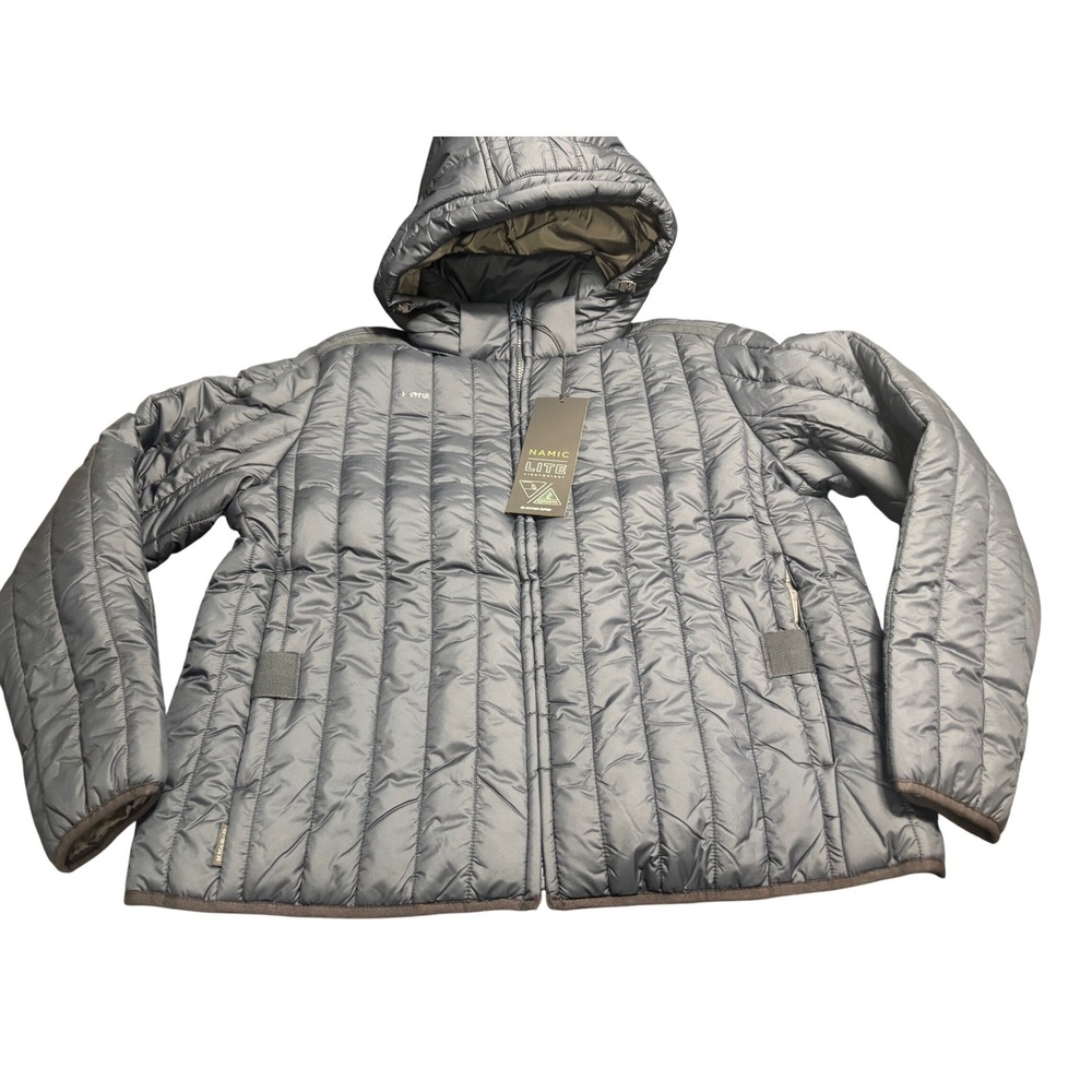 G-Star RAW Women's Meefic Vertical Quilted Jacket Blue Sz XL Lightweight Hooded